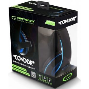Esperanza EGH300B CONDOR - stereo headset met microfoon voor games - blauw