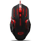 Esperanza - EGM403R - Computer Muis - Zwart - Rood - Bedraad - 2400 DPI