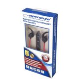 Esperanza EH186K Draadloze In-ear Sport Hoofdtelefoon Bluetooth Zwart/Rood