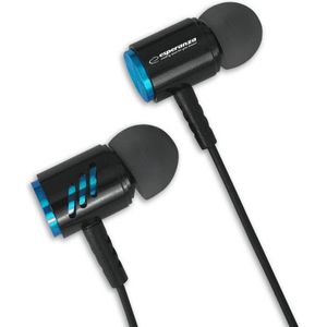 Esperanza metal earphones met microfoon eh207 zwart/blauw