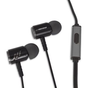 Esperanza metal earphones met microfoon eh207 zwart/zilver