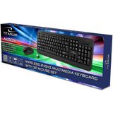 TITANUM TK109 Draadloze set - USB-toetsenbord + muis Zwart