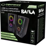 Esperanza - Gaming Speakers 2.0 - USB - Led Rainbow - 6W Stereoluidsprekers
