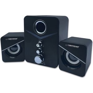 Esperanza - EP153 - Stereoluidsprekers - Zwart - 2.1-kanaalsysteem - 6 Watt