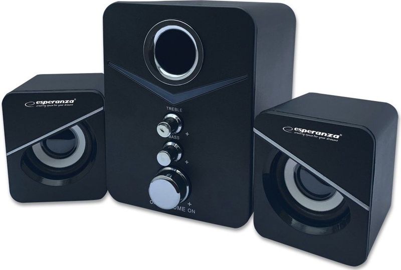 Esperanza - EP153 - Stereoluidsprekers - Zwart - 2.1-kanaalsysteem - 6 Watt