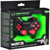 Gaming afstandsbediending Esperanza Warrior GX300 USB 2.0 Zwart Rood PC Windows