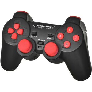 Esperanza EGG102R Gaming Controller Zwart, Rood USB 2.0 Gamepad Analoog / Digital PC