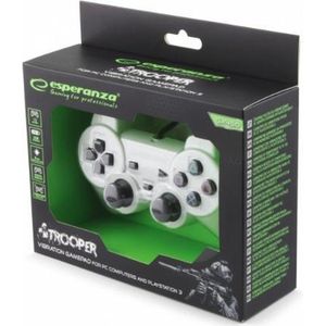 Esperanza EGG107W game controller Gamepad PC,Playstation 3 Analoog/digitaal USB 2.0 Zwart, Wit