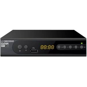 Esperanza EV106R TV set-top box Kabel Zwart (DVB-T2, DVB-C, DVB-T, DVB-C/T2), TV-ontvanger, Zwart