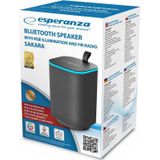 Esperanza EP155 BT FM LED RGB Luidspreker Zwart 10W (5 h, Oplaadbare batterij), Bluetooth luidspreker, Zwart