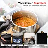 Smile Pannenset Inductie met antiaanbaklaag - RVS Kookpannen voor alle warmtebronnen - Set van 5 pannen inclusief deksels