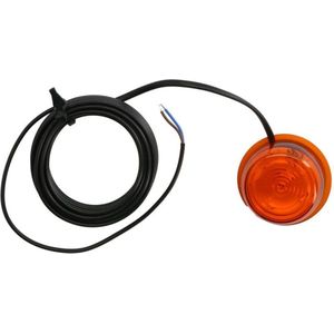 WAS - Ronde Zijmarkeringslamp - Oranje - 6 LEDs - 12/24 Volt - 5 Meter Kabel