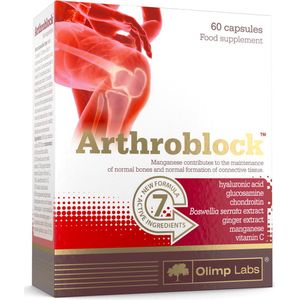 Arthroblock 60 pcs capsules with Boswellia extract, hyaluronic acid and glucosamine for the healthy bones