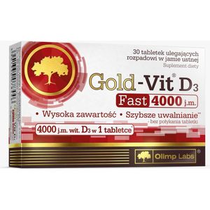 Goud-Vit D3 FAST 4000 IU, 30 stuks zuigtablet, appelsmaak, voor de gezondheid van tanden en botten!