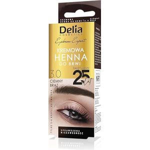 Delia Cosmetics - Donkerbruin - romige wenkbrauwkleur - professionele kleuring - eenvoudig aan te brengen - zwarte crème 15 ml