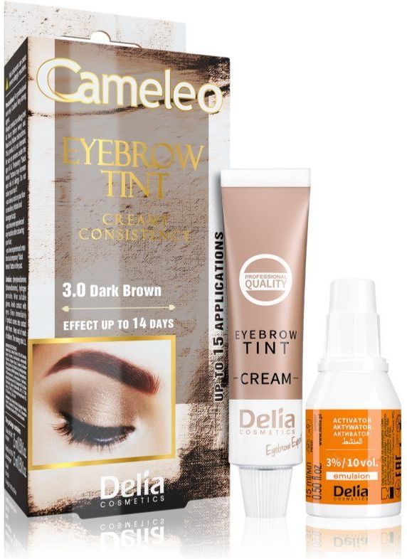 Delia Cosmetics - DONKERBRUINE Wenkbrauw & Wimpers Tint - Volledige Behandelingskit - 15 Toepassingen