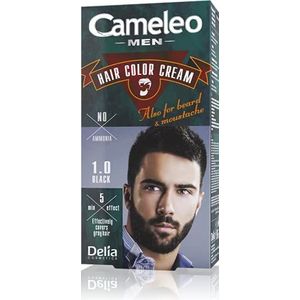 Cameleo Men - Permanente haarverf | zwarte kleur van oren, baard en snor | natuurlijk kleureffect in 5 minuten | grijs haar bedekken | 30 ml