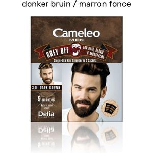Cameleo men - snor en baardverf - donkerbruin - 2x15ml