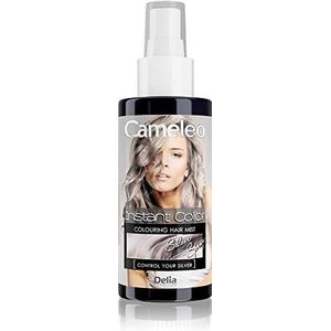 Cameleo - Spray & Go - Verfspray voor haar - zilver - voor blond, platinblond en grijs haar - eenvoudig spuiten en klaar - semi-permanent - direct resultaat - carnaval haarverf spray - 150 ml