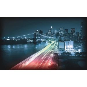 New York City Brooklyn Bridge Lights Photo Wallcovering