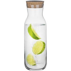 Glasmark Waterkan - met deksel - 1L - glas - kurk - waterkaraf - schenkkan