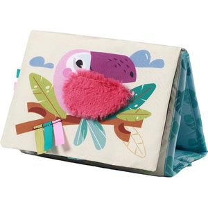 BabyOno - Reversible Sensory Cloth Book - Educatief Boekje - Contrasterende Kleuren - Spiegeltje - Safari