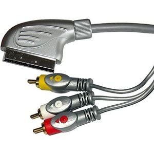 Scart cable - RCA (Cinch) x3 1.5m zilver (KPO3418-1.5)