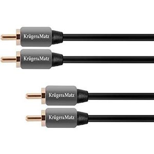 Krüger&Matz 2 RCA-2RCA kabel 0,5 m grijs/lila