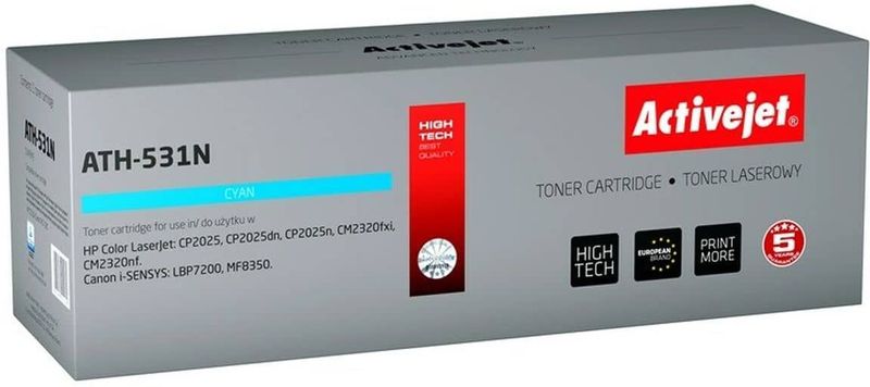 Activejet tonercartridge ATH-531N (vervangt HP 304A CC531A, Canon CRG-718C; Supreme; 3200 pagina's; blauw)