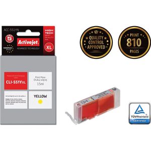 Activejet - ACC-551YN - Inktcartridge - Groen - Compatibel Hoog Rendement