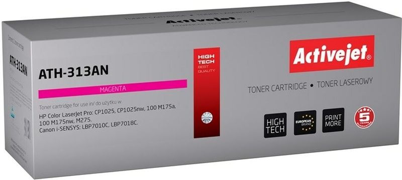 Activejet ATH-313AN (vervangt Canon, HP 126A CRG-729M, CE313A; Premium; 1000 pagina's; Rood)