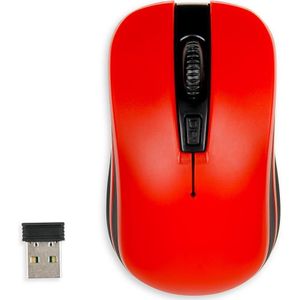 iBox LORIINI muis (beide zijden, optisch, RF draadloos, 1600 dpi, zwart, rood
