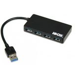 iBox HUB en-BOX USB 3.0 zwart 4-PORTS SLIM