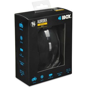 iBox - Aurora A-1 - Muis - Zwart - Bedraad - Optisch - 2400 DPI