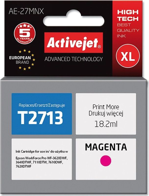Activejet, Inkt, AE-27MNX printcartridge (e) Compatibel Hoog (XL) rendement (M)
