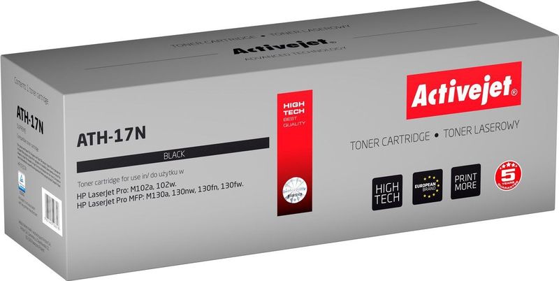 Activejet - ATH-17N Toner - Zwart - Compatibel met Laserprinters