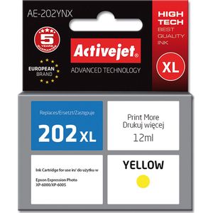 Activejet - AE-202YNX - Inktcartridge - Geel - Compatibel - Per stuk