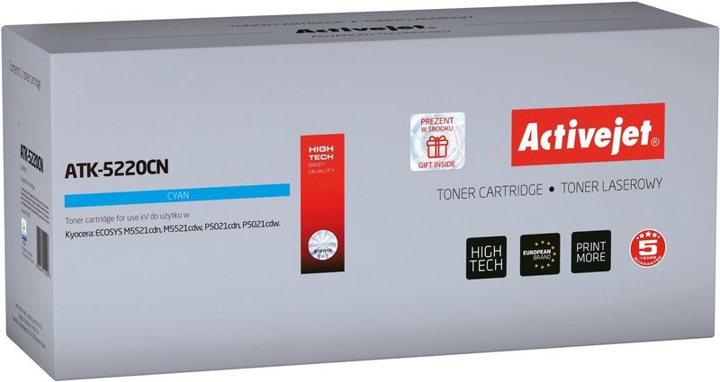 Activejet - ATK-5220CN - Toner - C - Zwart - 1200 pagina's