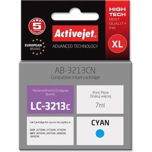 Activejet - AB-3213CN - Inkt - Blauw - 7 ml - Vervanging voor Brother LC3213C