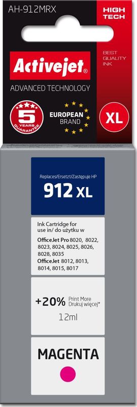 Activejet Originele inktcartridge AH-912MRX paars