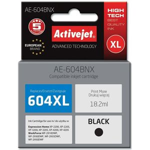Activejet AE-604BNX printerinkt voor Epson (vervanging Epson 604XL C13T10H14010) opbrengst 500 pagina's, 18,2 ml, Supreme, zwart