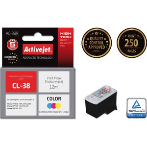 Activejet AC-38R-inkt (Canon CL-38-vervanger; Premium; 12 ml; kleur)