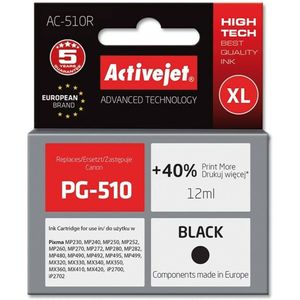 Activejet AC-510R inkt (vervanging voor Canon PG-510, Premium, 12 ml, zwart)