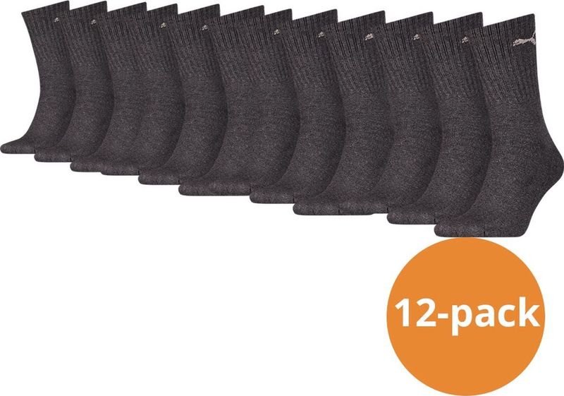 Puma - Sportsokken - Antraciet - 12 paar