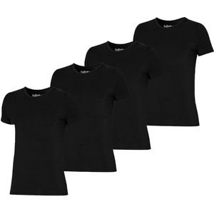 Apollo Bamboo T-shirts heren Basic Zwart - 4 zwarte Bamboe t-shirts met V-neck