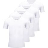 Apollo Bamboo T-shirts heren Basic Wit - 4 Witte Bamboe t-shirts met V-neck