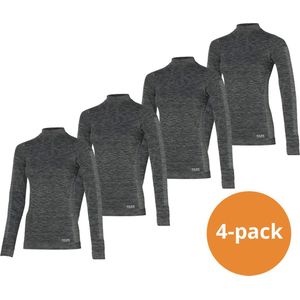 Heatkeeper Thermoshirt Lange Mouw Dames Premium 4-pack Zwart Melange-S