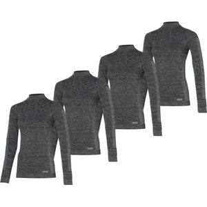 Heatkeeper Thermoshirt Lange Mouw Dames Premium 4-pack Zwart Melange-S
