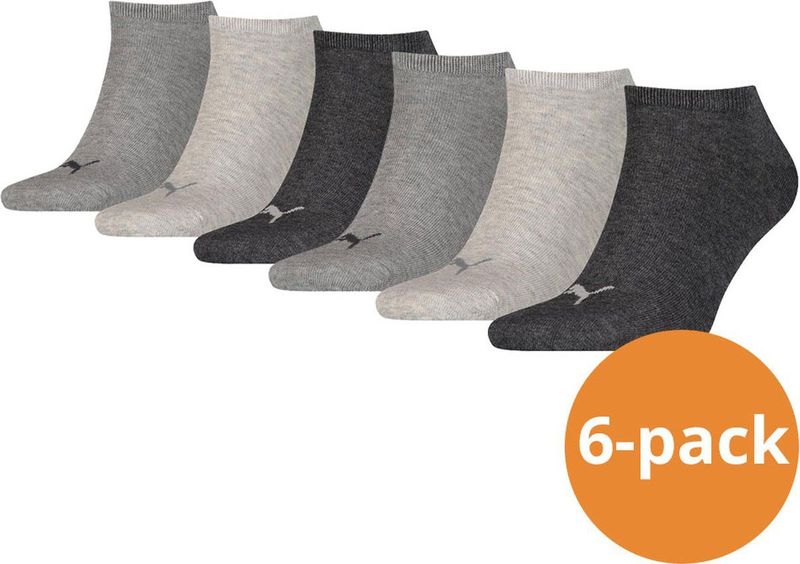 Puma - Sneakersokken - Antraciet Melange - 6-pack