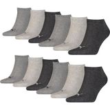 Puma - Sneakersokken Plain - Antraciet Melange - 12-pack